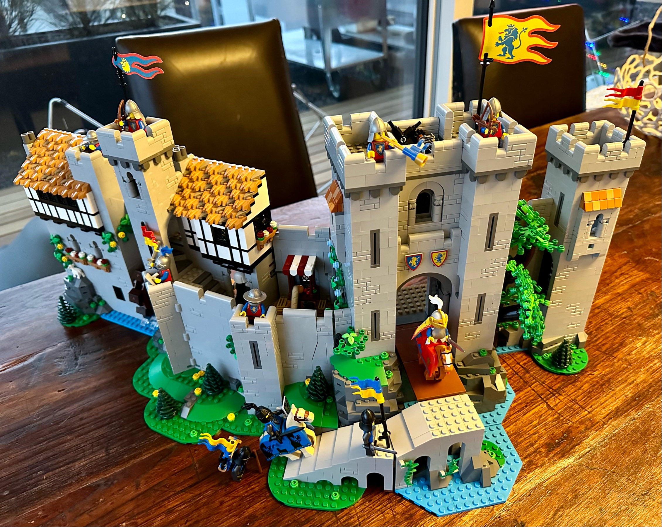 LEGO castle expanded to show a long curtain wall.